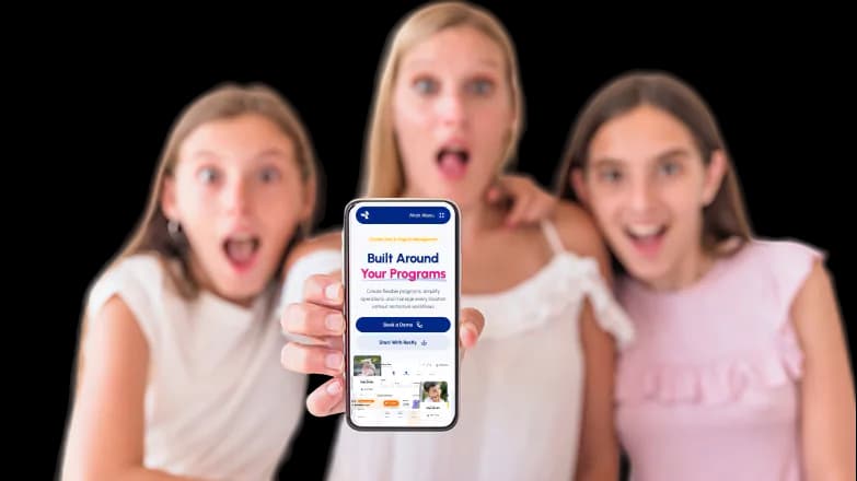Happy team with Rostly app