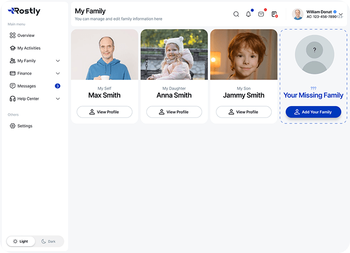 Registration dashboard